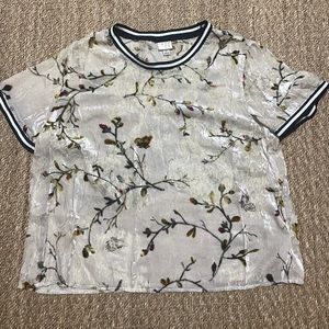 Andeawy Sheer Velvet Gold Reflective Top